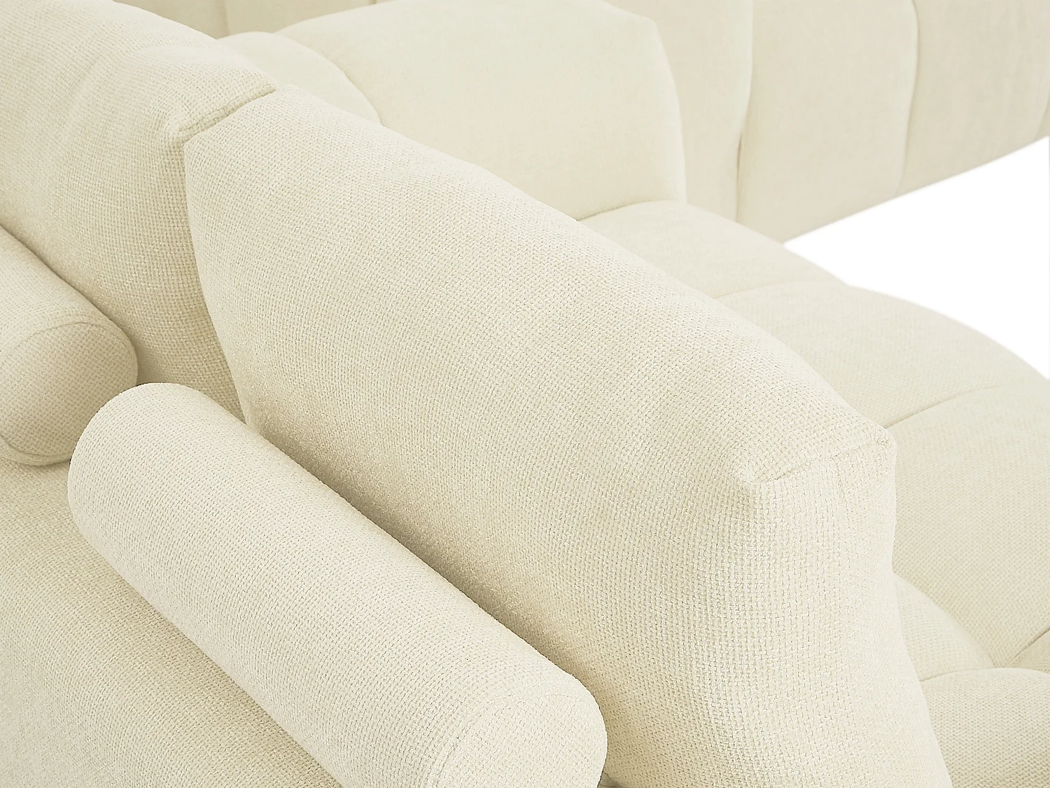 Canapé 2 places en tissu texturé beige BERENIA