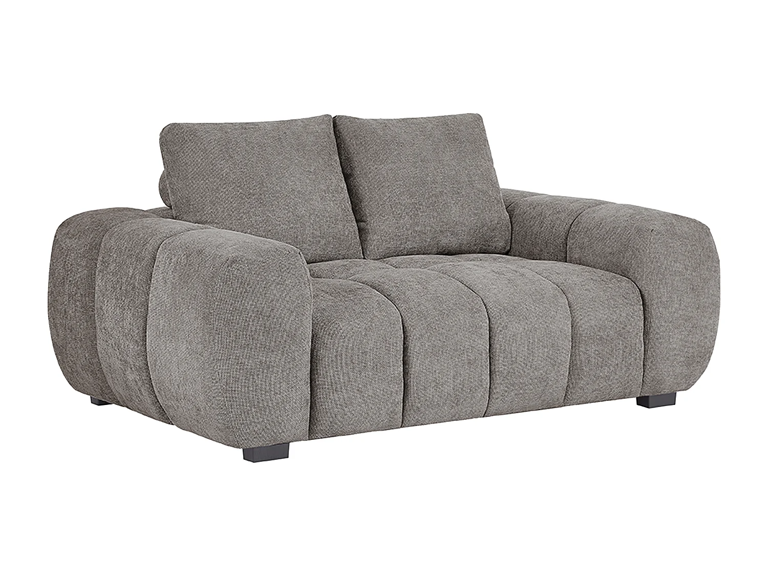 Canapé 2 places en tissu texturé gris BERENIA