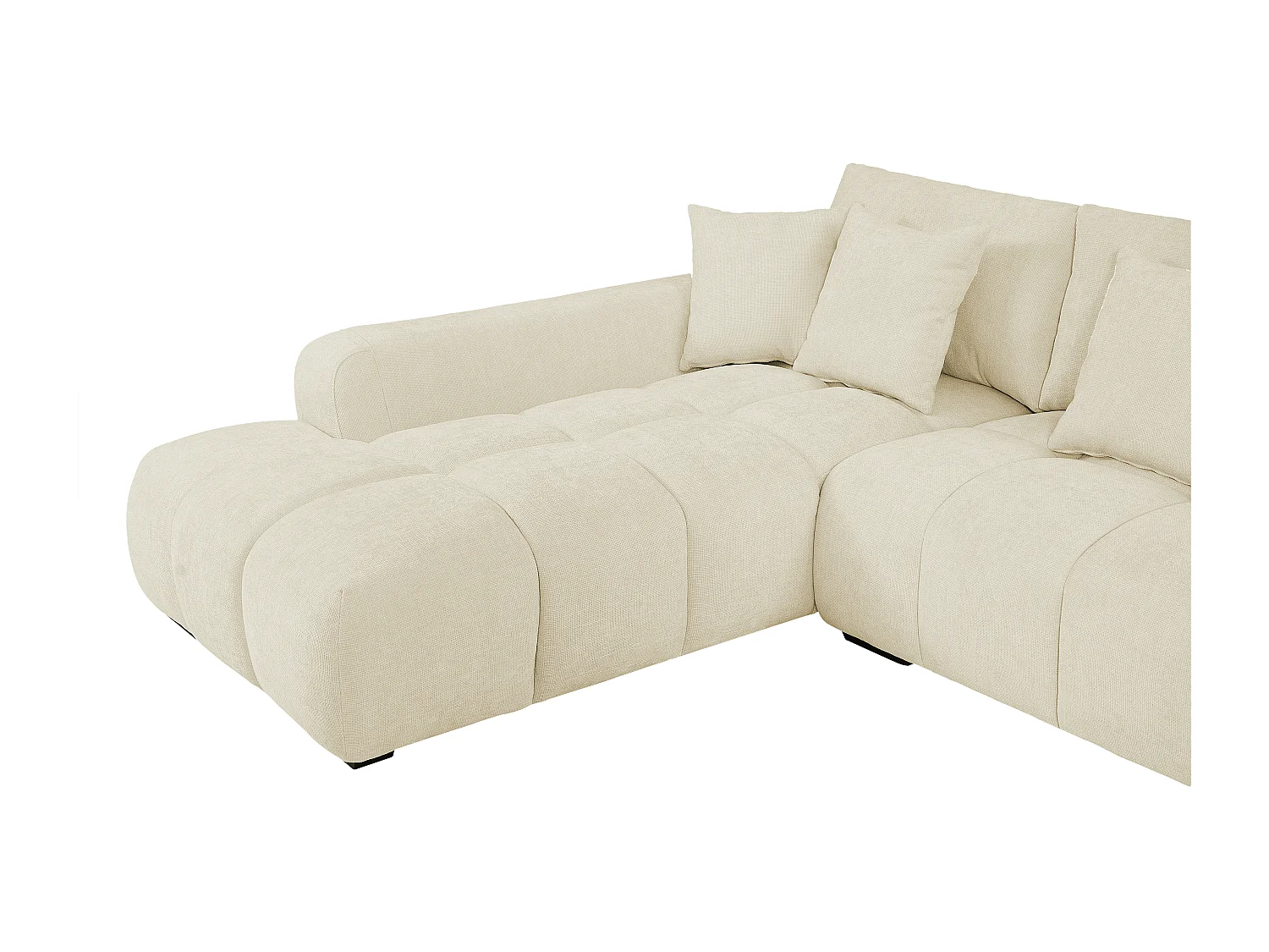 Großes Ecksofa - Stoff - Beige - BERENIA