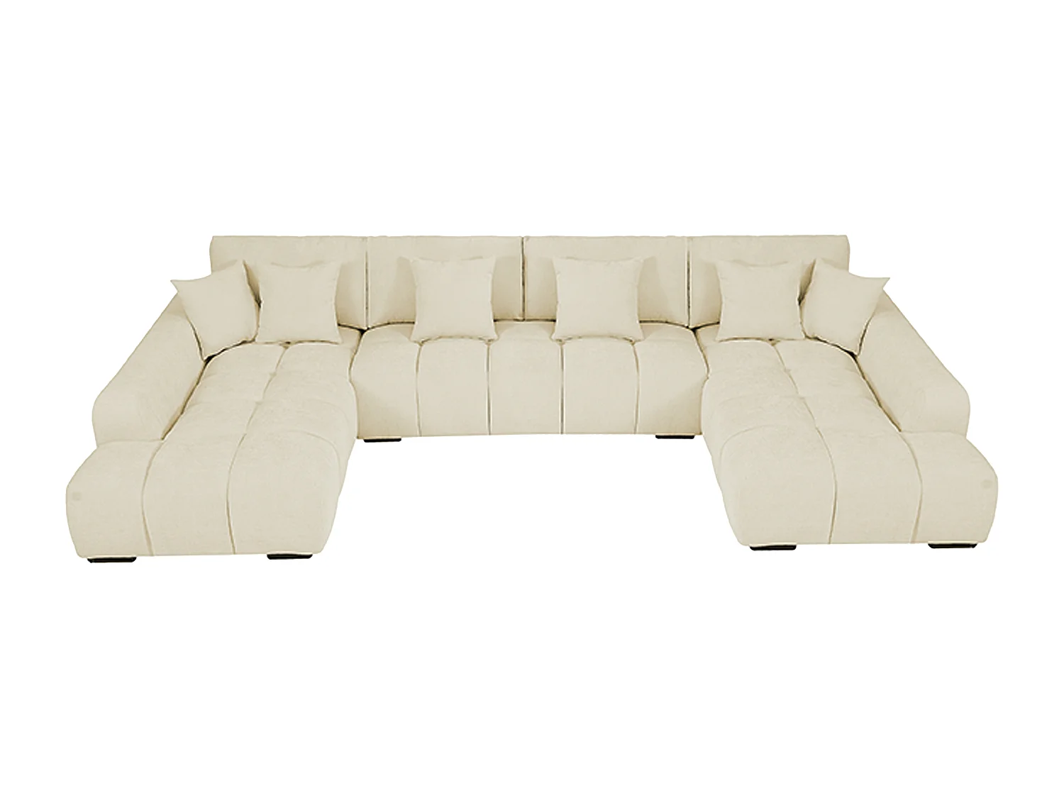 Großes Ecksofa - Stoff - Beige - BERENIA