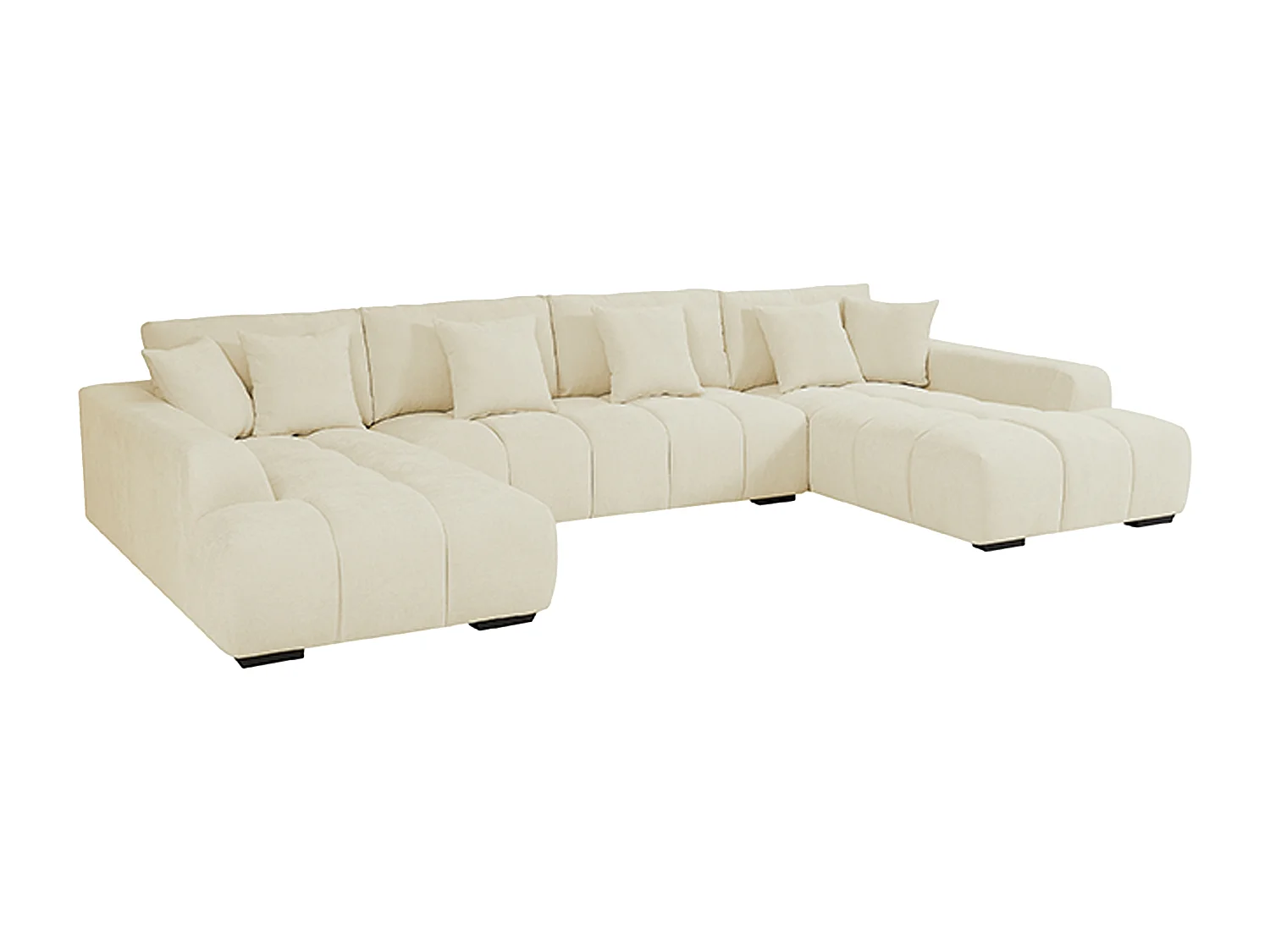 Großes Ecksofa - Stoff - Beige - BERENIA