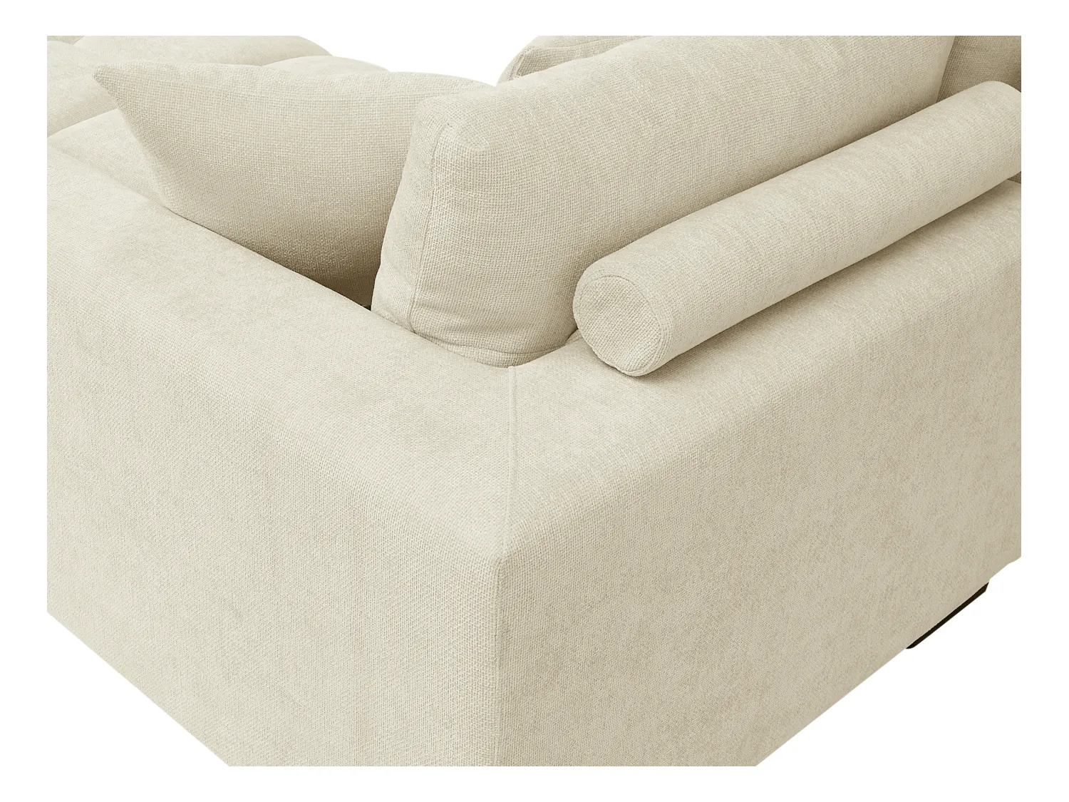 Kanapa narożna dużych rozmiarów z beżową tapicerką - BERENIA