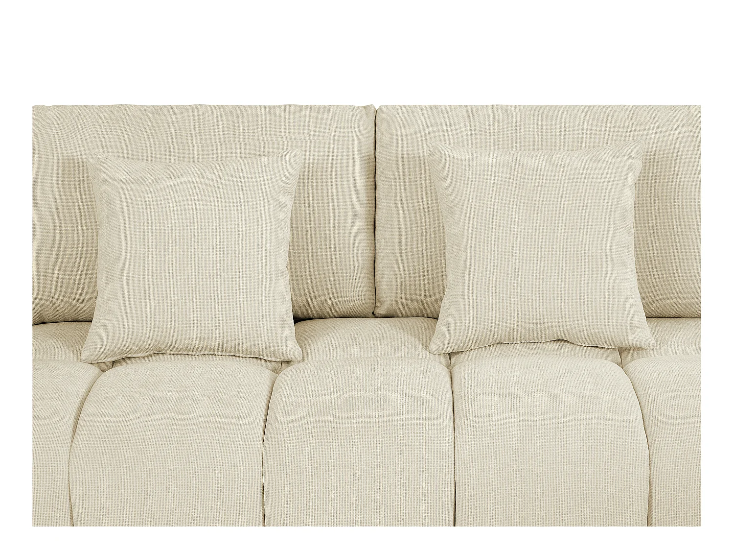 Kanapa narożna dużych rozmiarów z beżową tapicerką - BERENIA