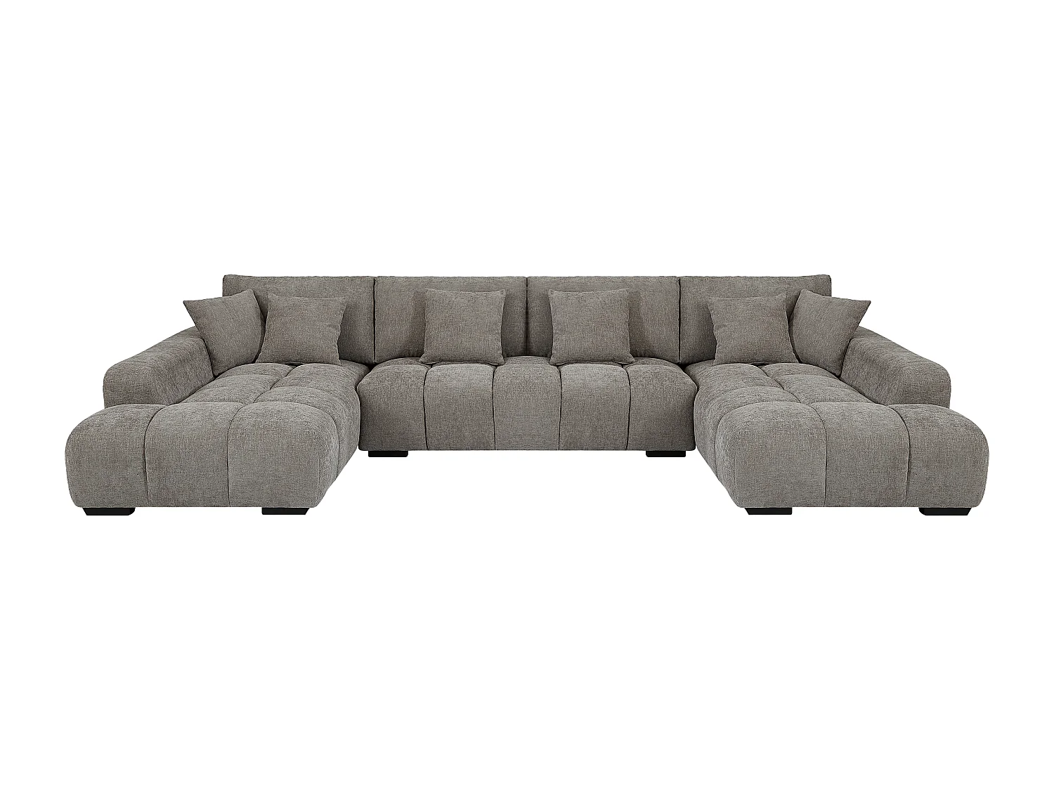 Großes Ecksofa - Stoff - Grau - BERENIA