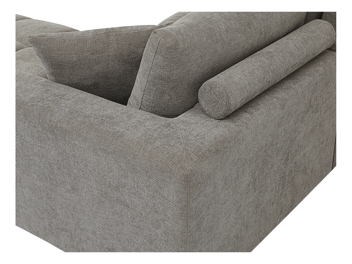 Großes Ecksofa - Stoff - Grau - BERENIA