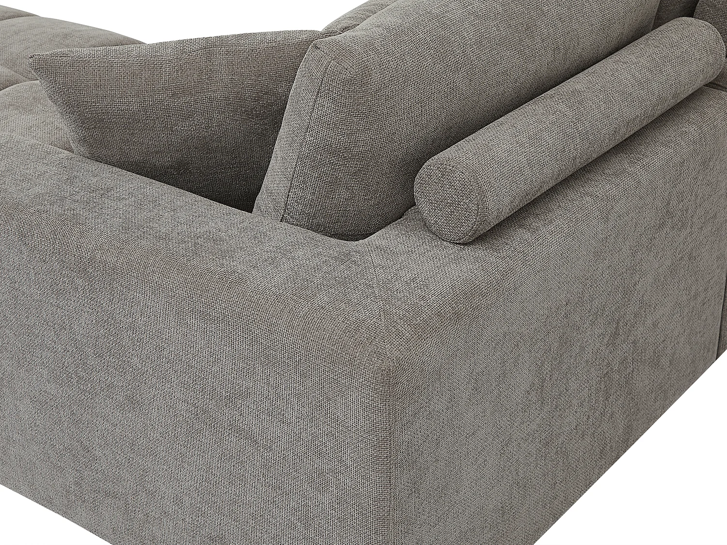 Grote hoekbank van grijze stof BERENIA