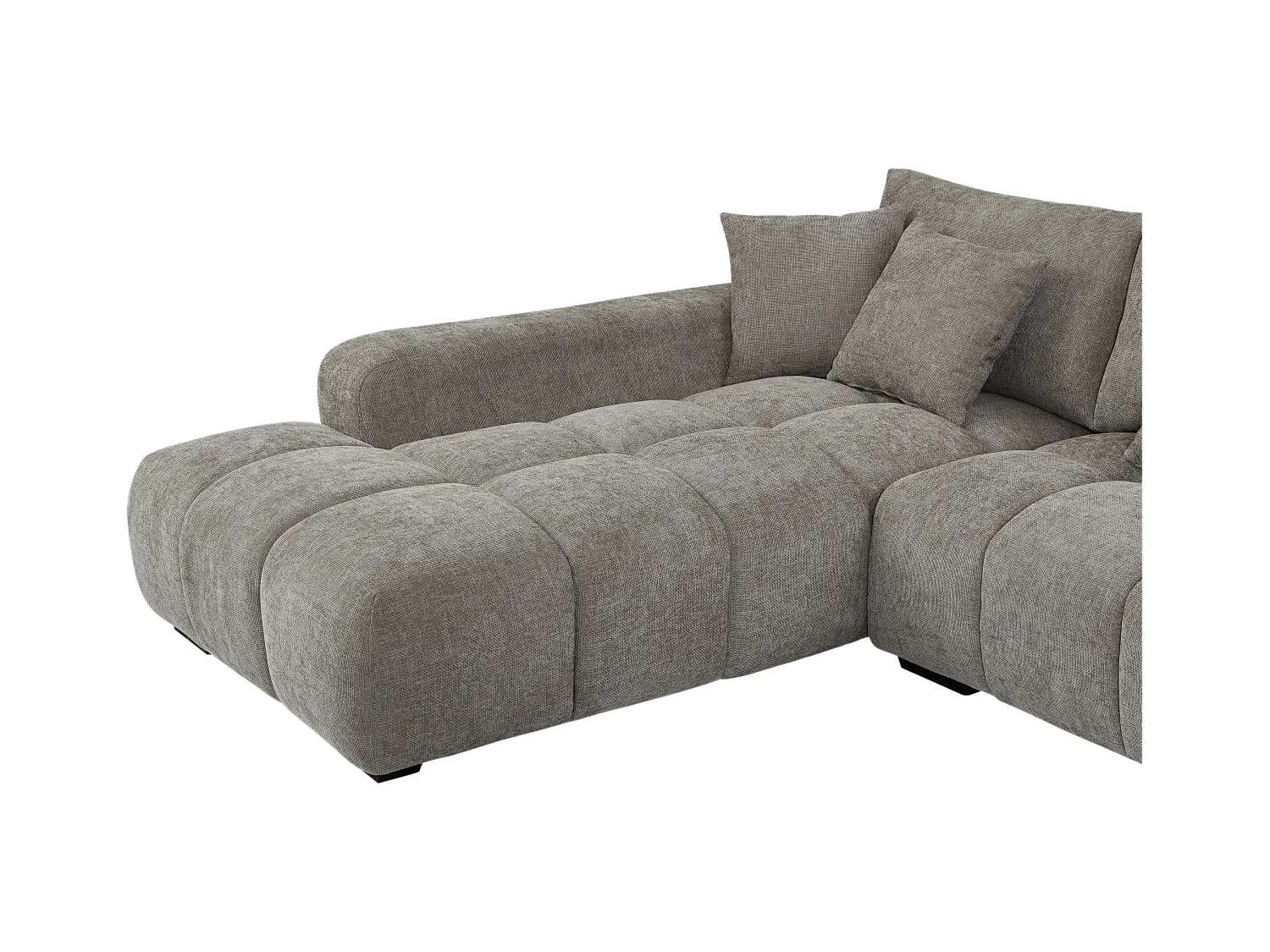 Grote hoekbank van grijze stof BERENIA