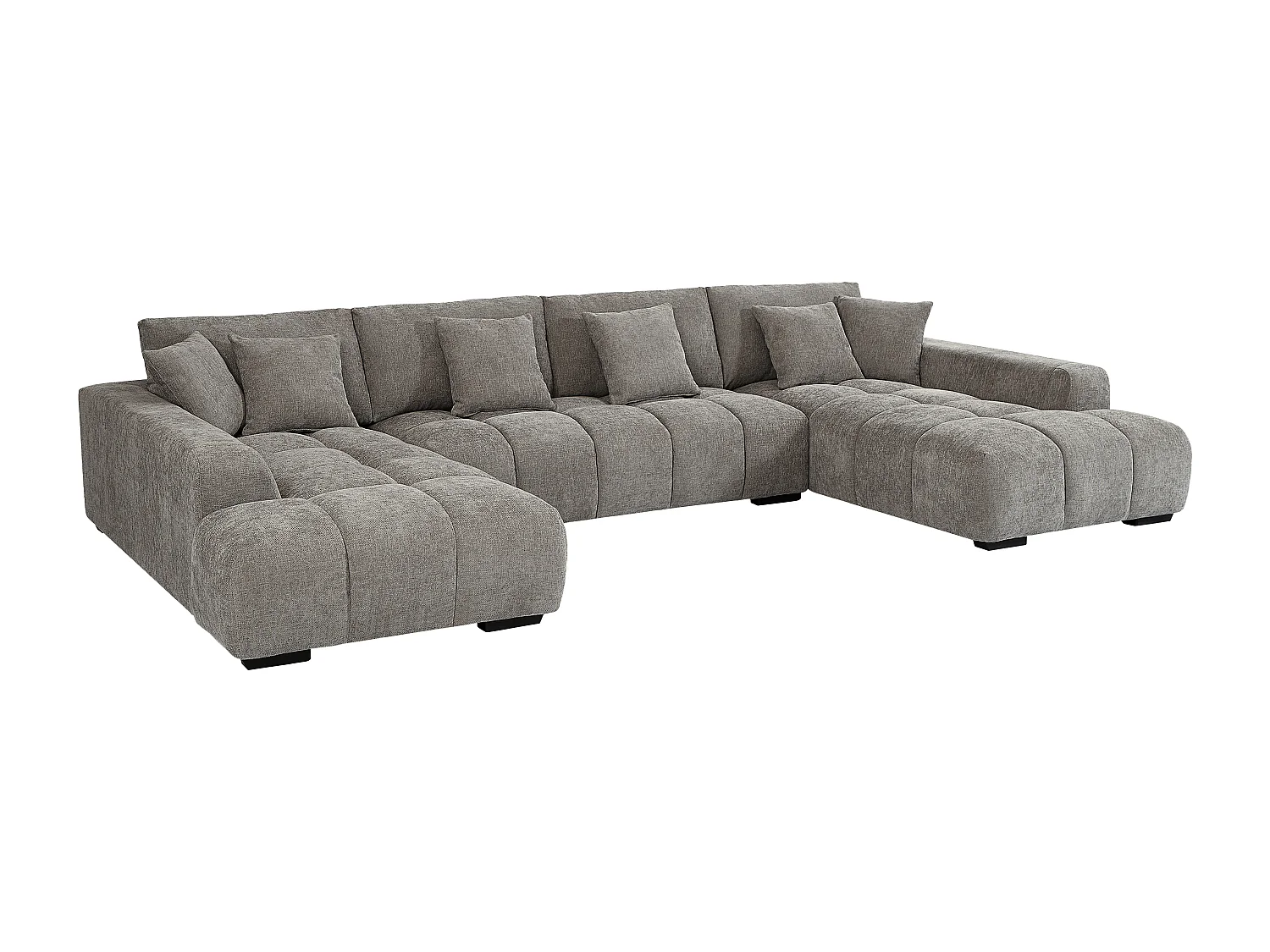 Grote hoekbank van grijze stof BERENIA