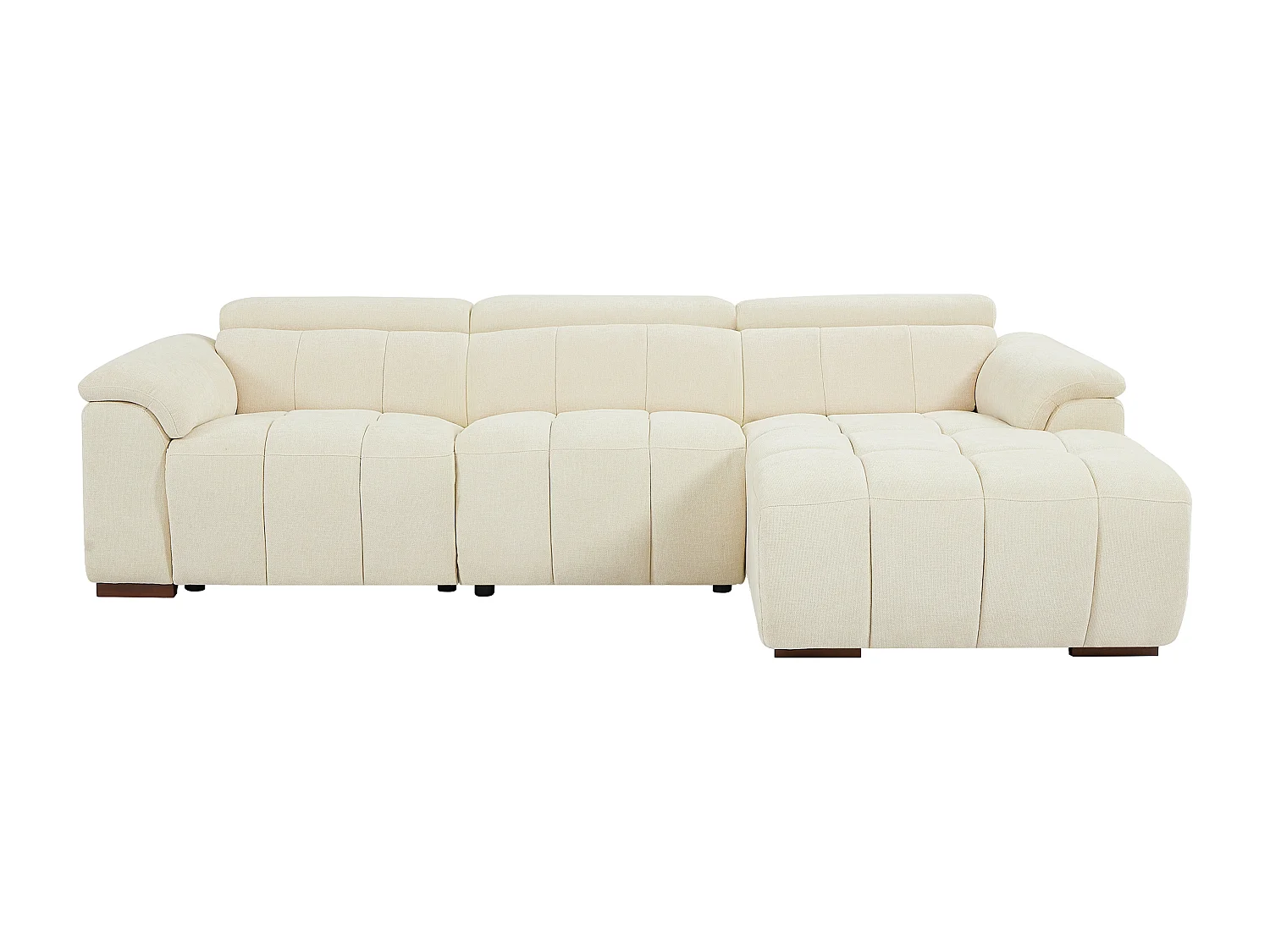 Sofá rinconera derecha relax eléctrico de tela beige MOLPICA