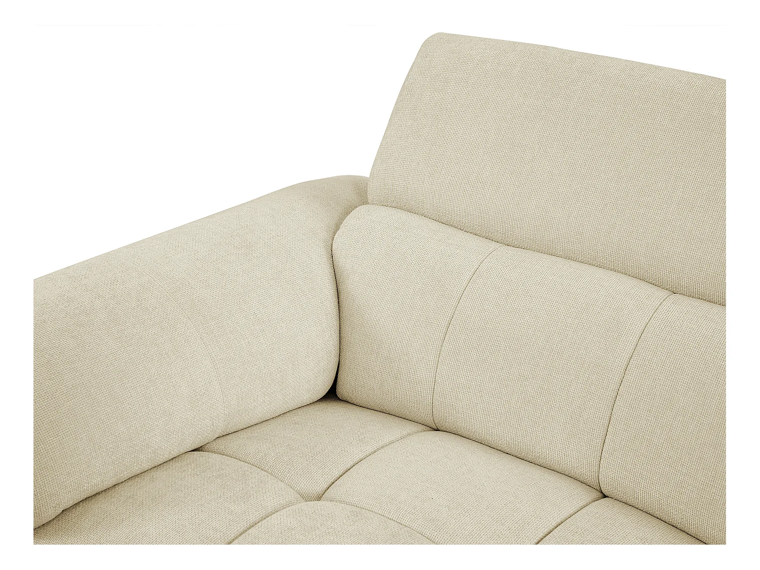 Elektrische relaxbank met rechtse hoek in beige stof MOLPICA