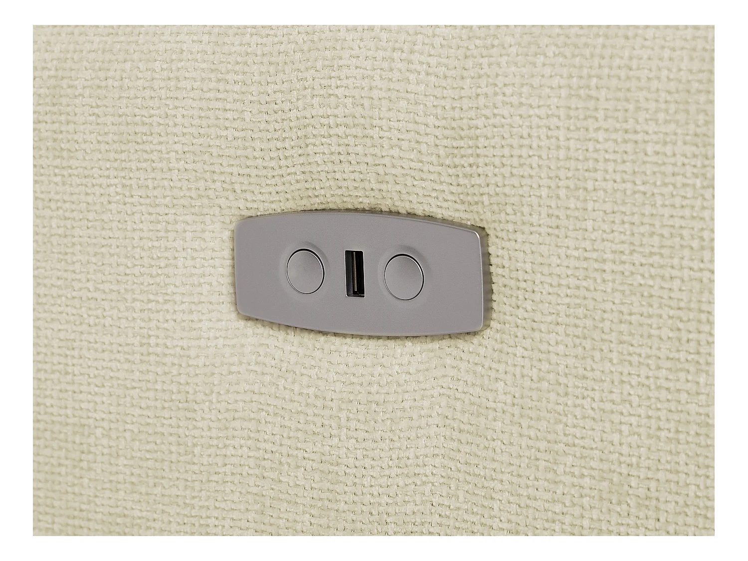 Elektrische relaxbank met rechtse hoek in beige stof MOLPICA