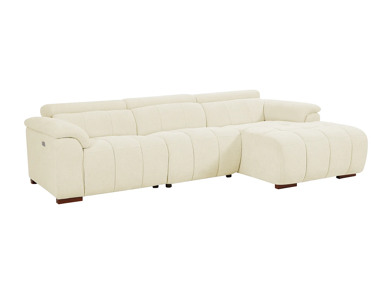 Canapé d'angle droit relax électrique en tissu beige MOLPICA