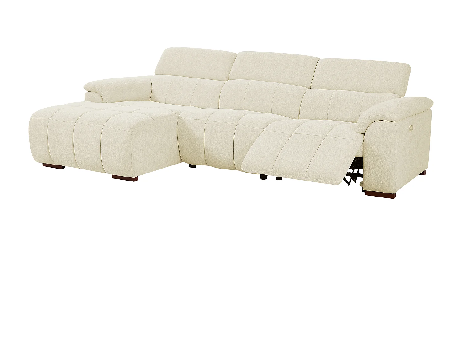 Divano  relax elettrico in Tessuto Beige - Angolo a sinistra - MOLPICA