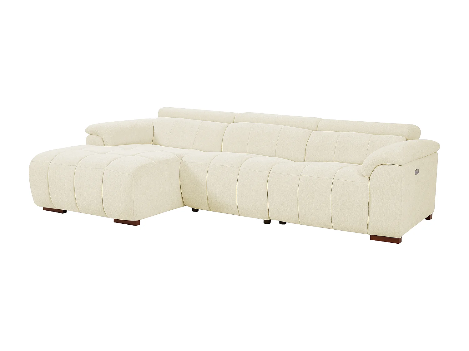 Divano  relax elettrico in Tessuto Beige - Angolo a sinistra - MOLPICA