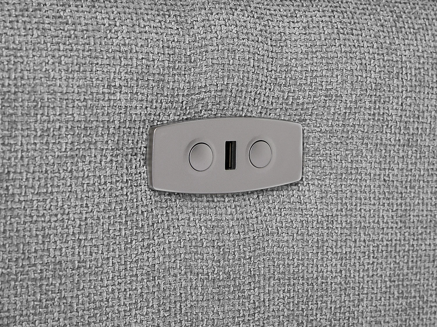 Elektrische relaxbank met linkse hoek in lichtgrijze stof MOLPICA