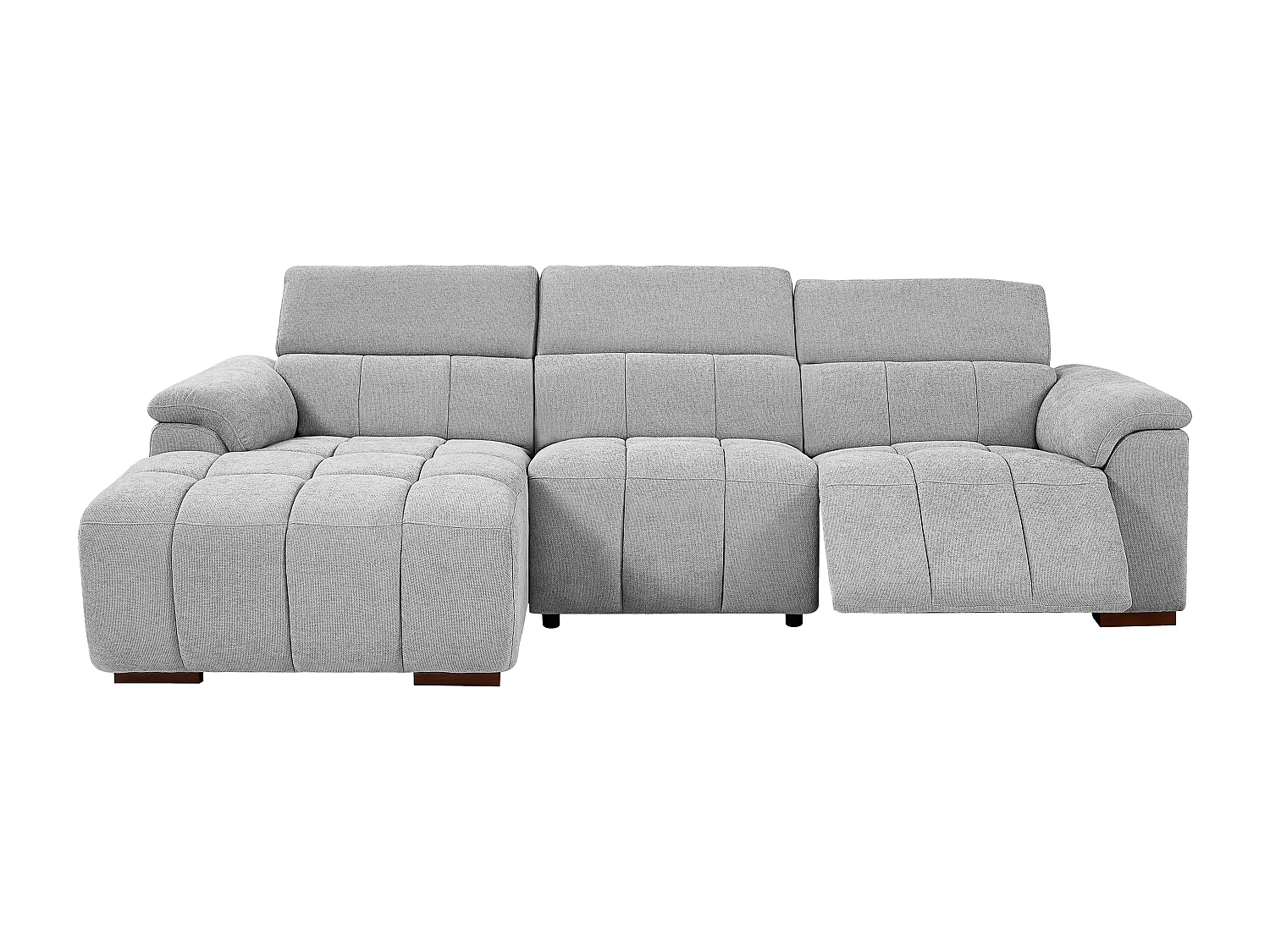 Canapé d'angle gauche relax électrique en tissu gris clair MOLPICA