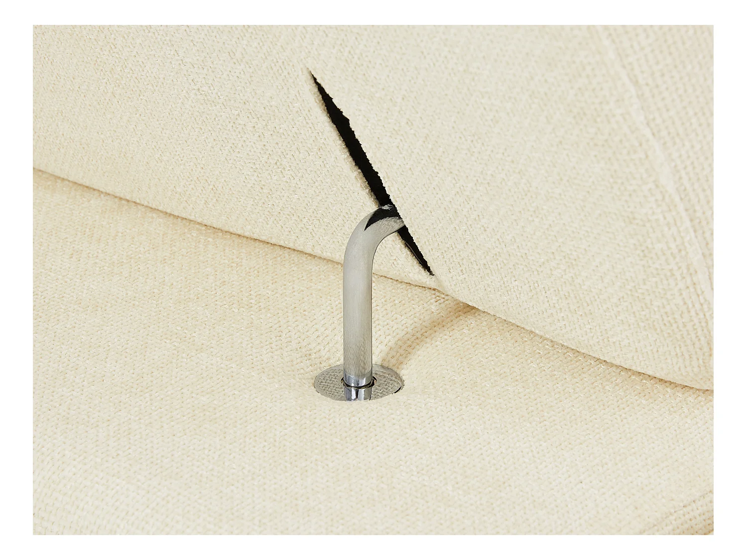 Kanapa narożna prawostronna z beżową teksturowaną tapicerką - LOPONZA