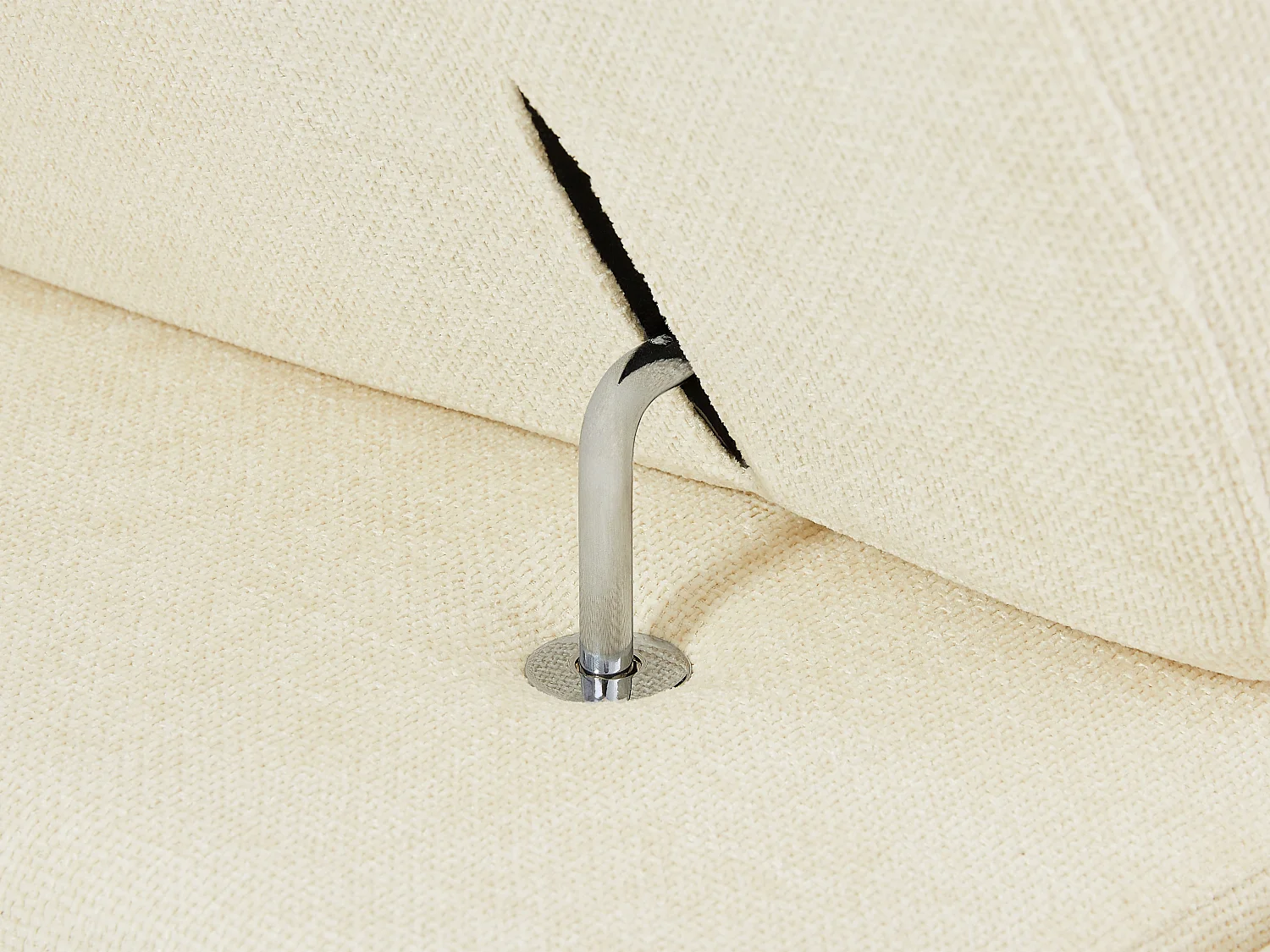 Högervänd vinkelformad soffa i beige texturerat tyg LOPONZA