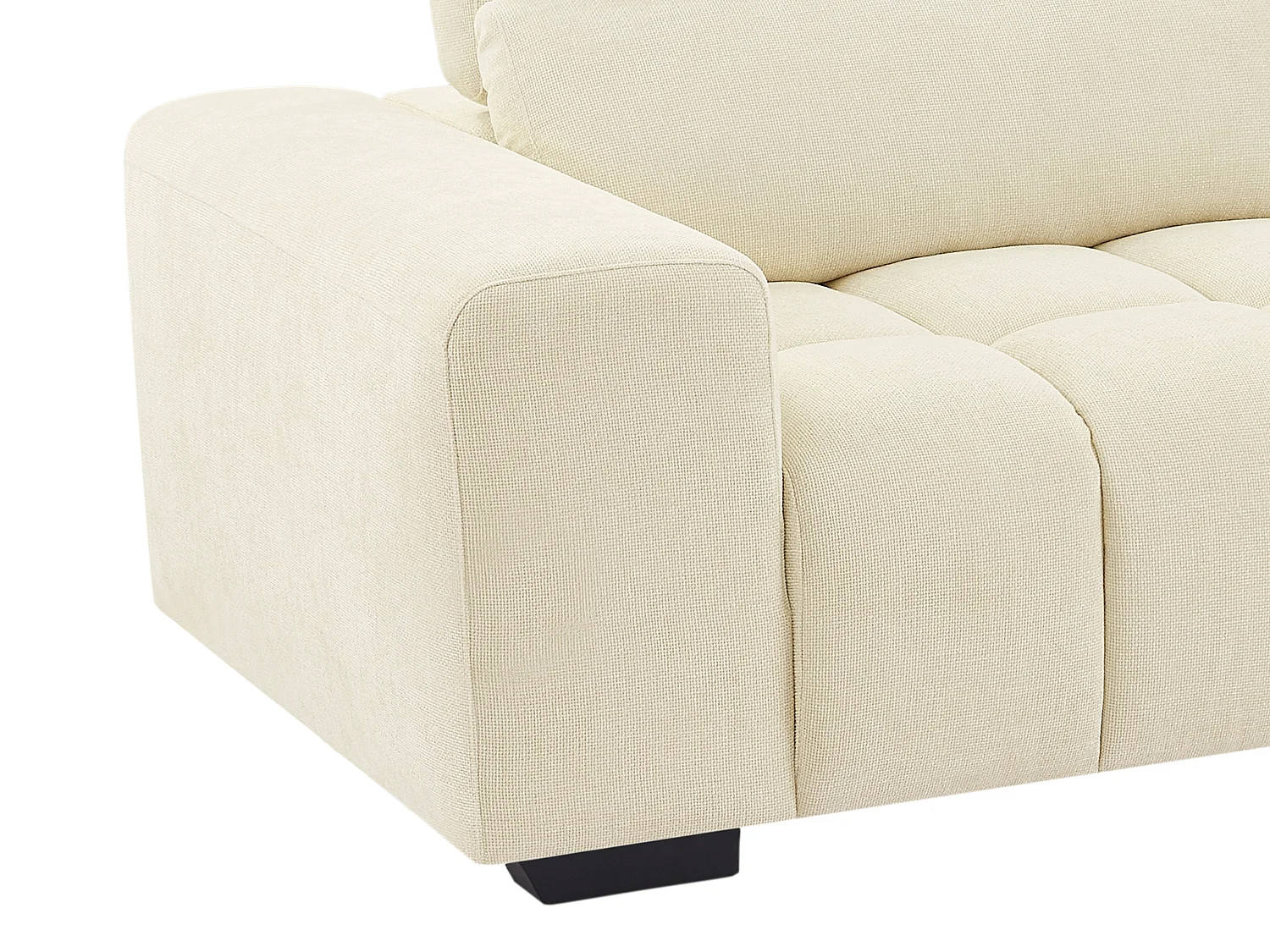 Högervänd vinkelformad soffa i beige texturerat tyg LOPONZA