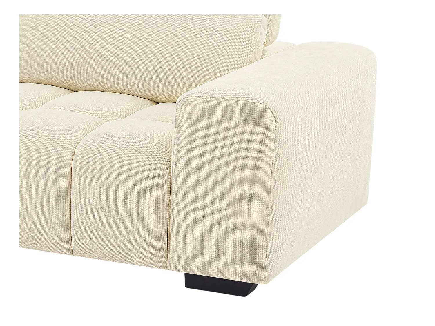 Ecksofa - Ecke links - Strukturstoff - Beige - LOPONZA