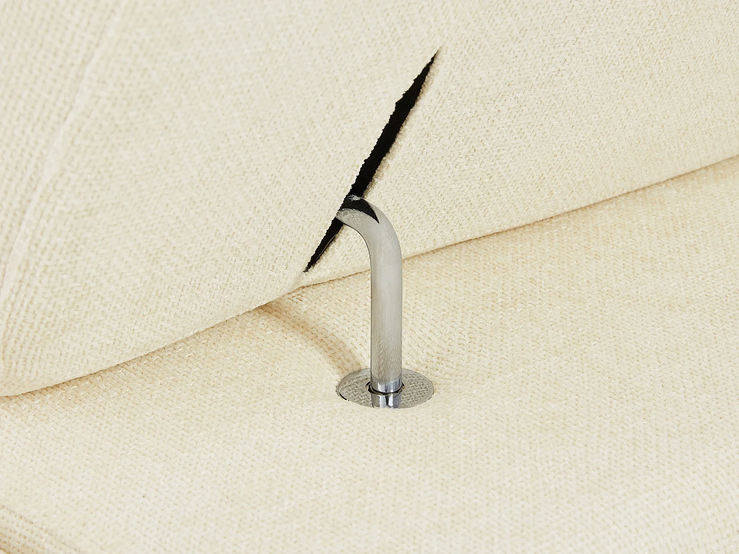 Vänstervänd hörnsoffa i beige texturerat tyg LOPONZA