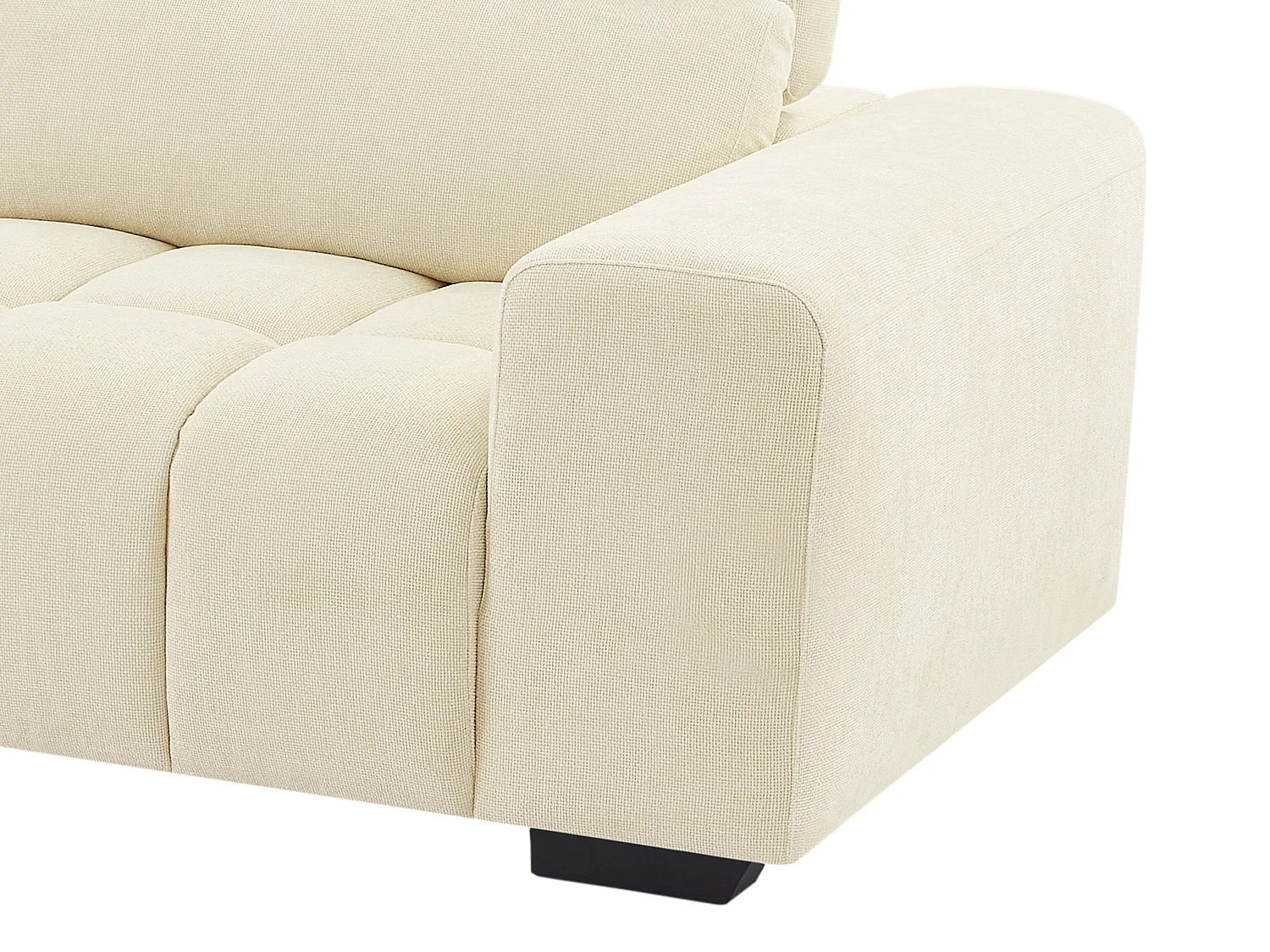 Vänstervänd hörnsoffa i beige texturerat tyg LOPONZA