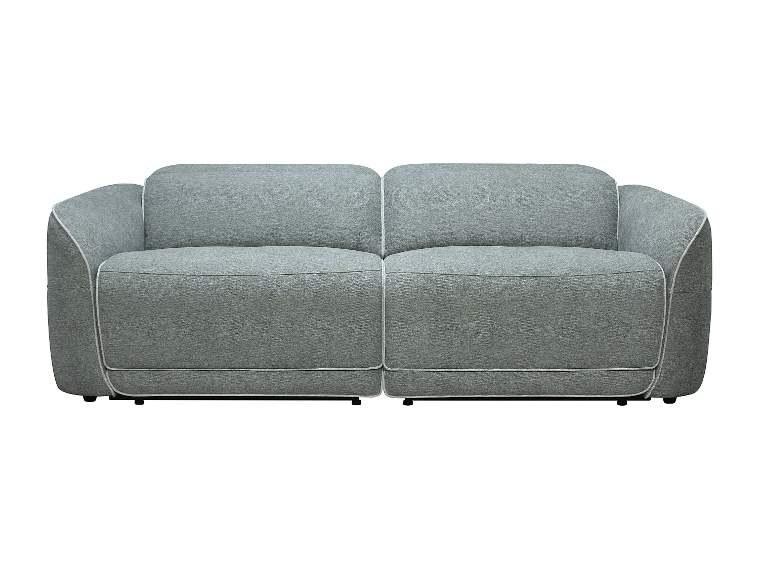 Relaxsofa elektrisch 3-Sitzer - melierter Stoff - Grau - OZARTO
