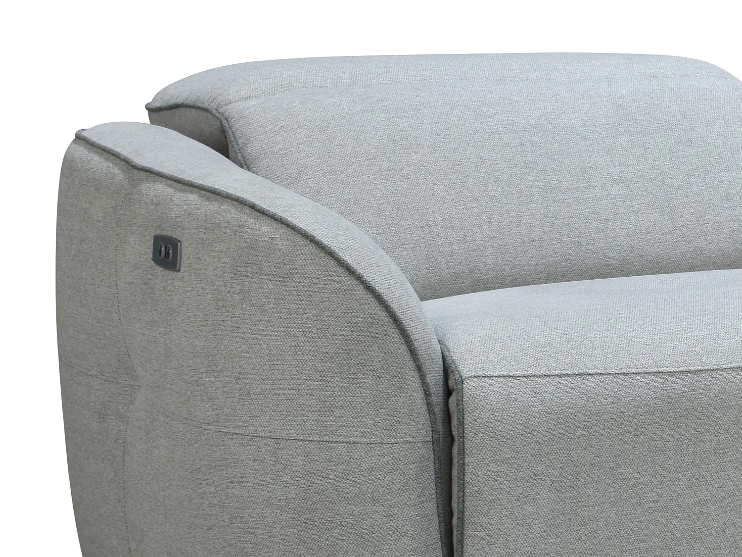 Divano relax elettrico 3 posti in Tessuto chiné Grigio  - OZARTO