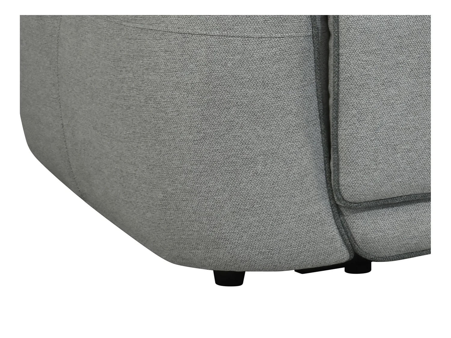 Elektrische driezits-relaxbank van lichtgrijs gestreepte stof OZARTO