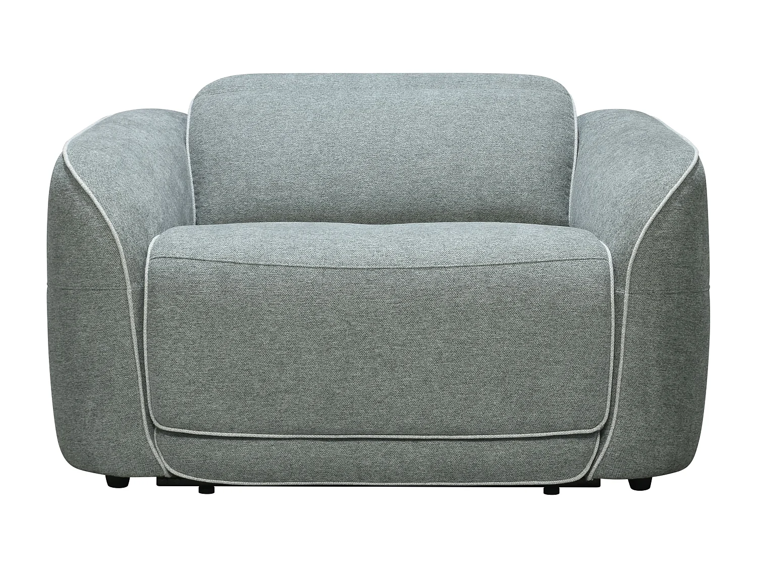 Elektrische relaxfauteuil van grijze gechineerde stof OZARTO