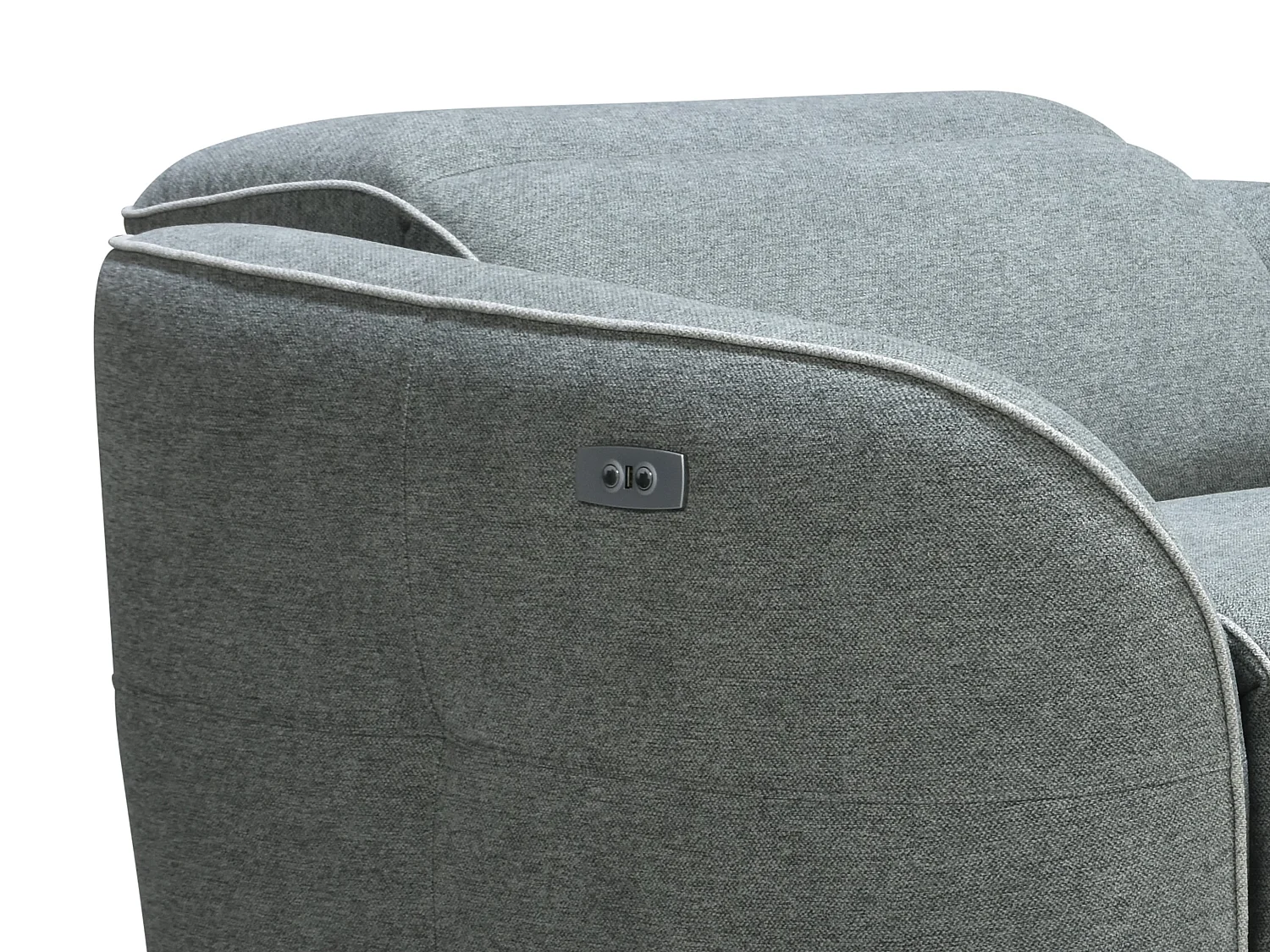 Fauteuil relax électrique en tissu chiné gris OZARTO