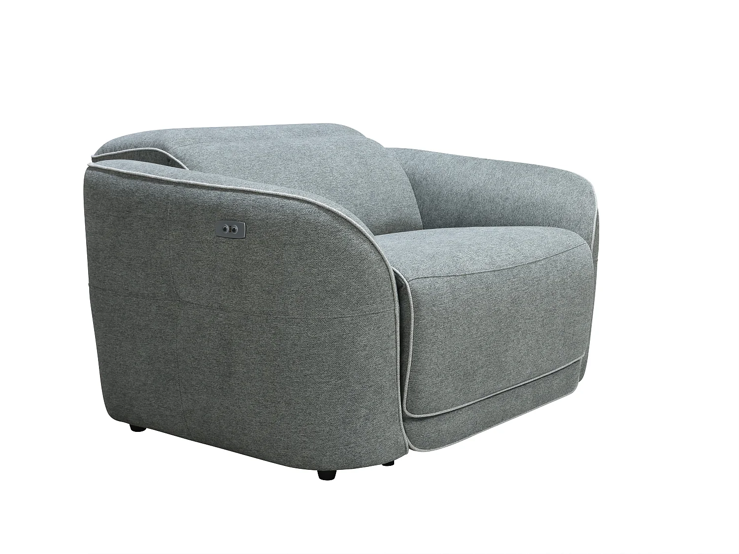 Fauteuil relax électrique en tissu chiné gris OZARTO