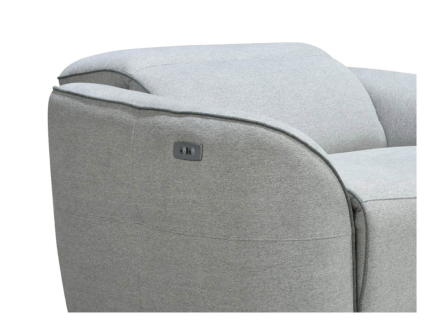 Fotel z elektryczną funkcją relax i jasnoszarą melanżową tapicerką - OZARTO