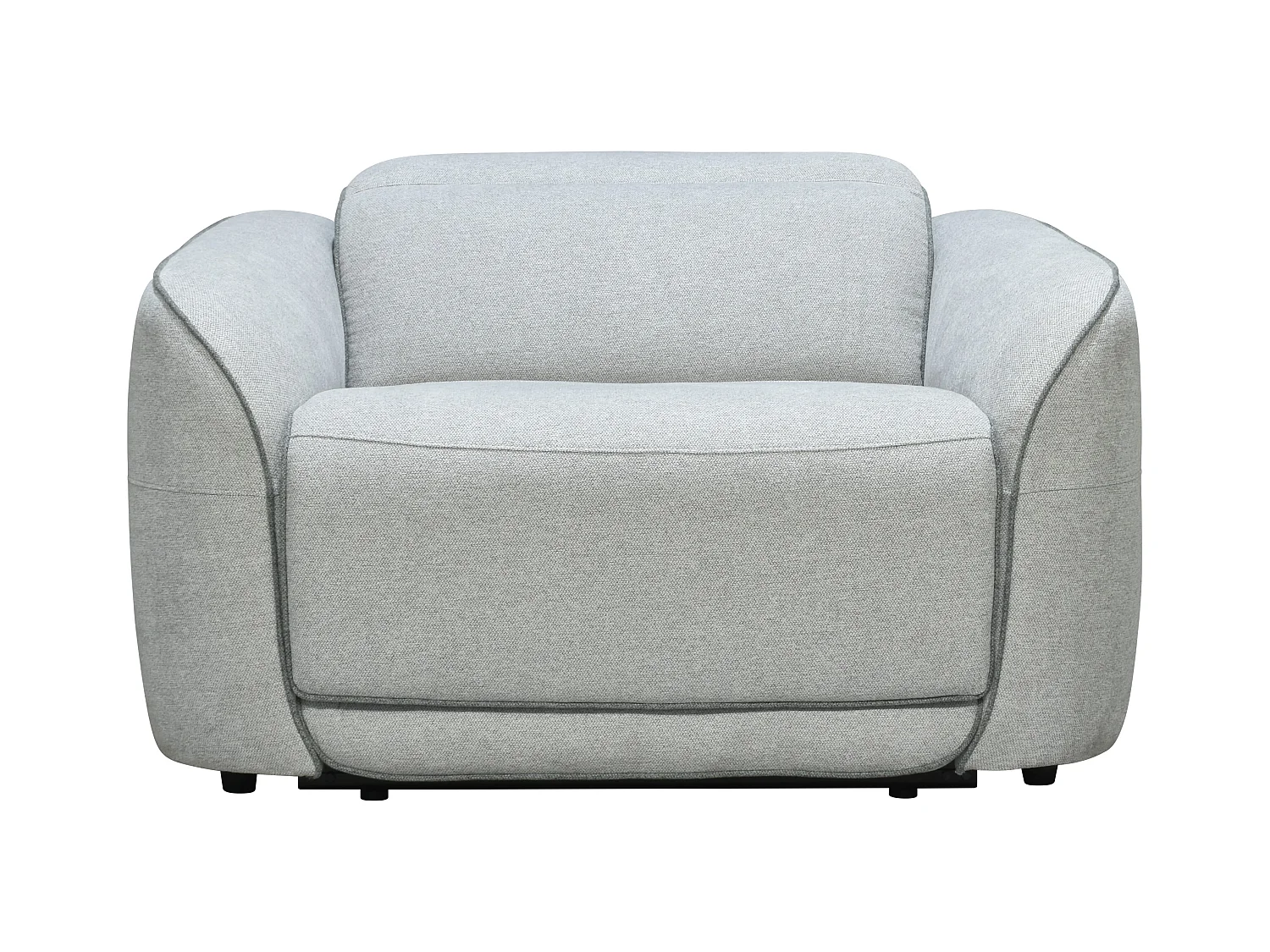 Fotel z elektryczną funkcją relax i jasnoszarą melanżową tapicerką - OZARTO