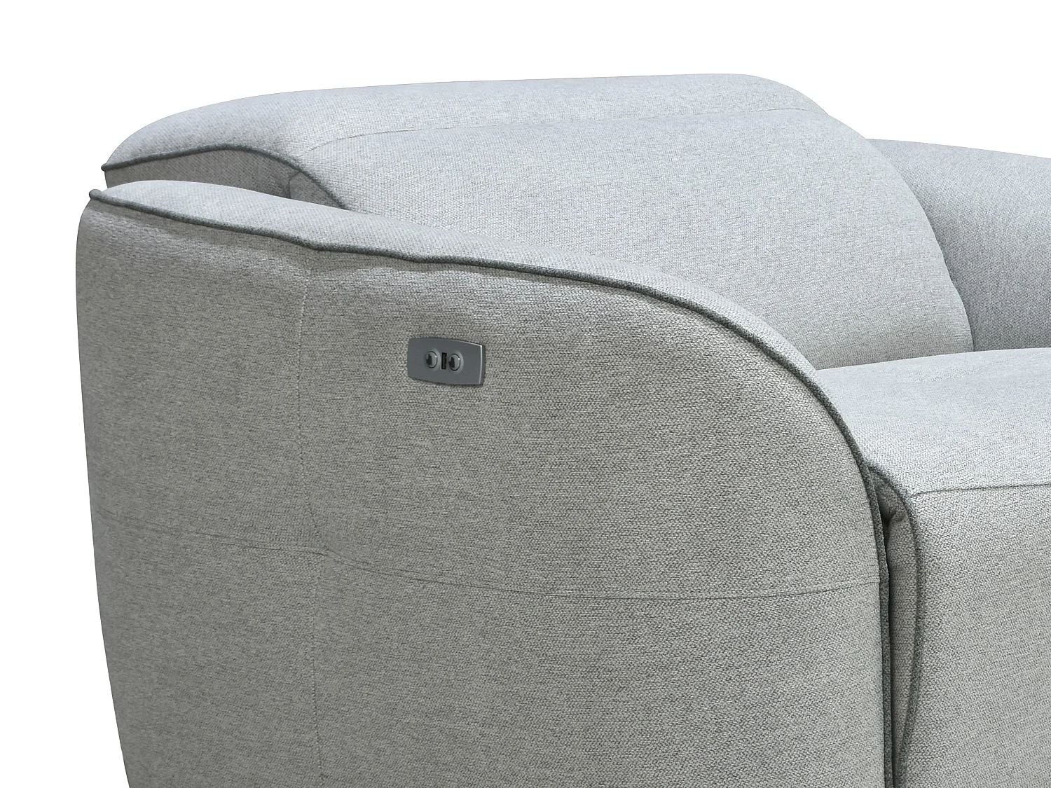 Fauteuil relax électrique en tissu chiné gris clair OZARTO