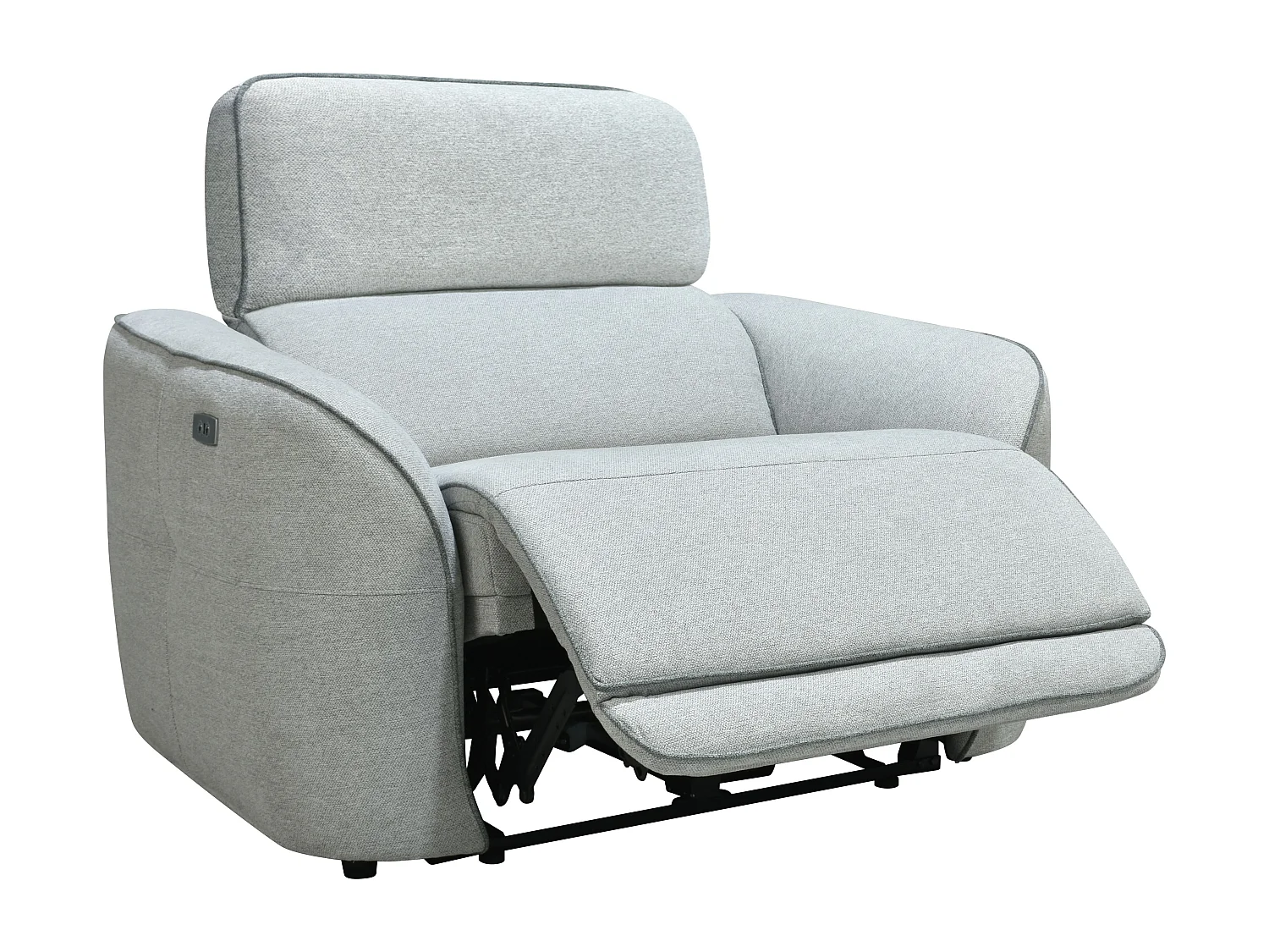 Fauteuil relax électrique en tissu chiné gris clair OZARTO