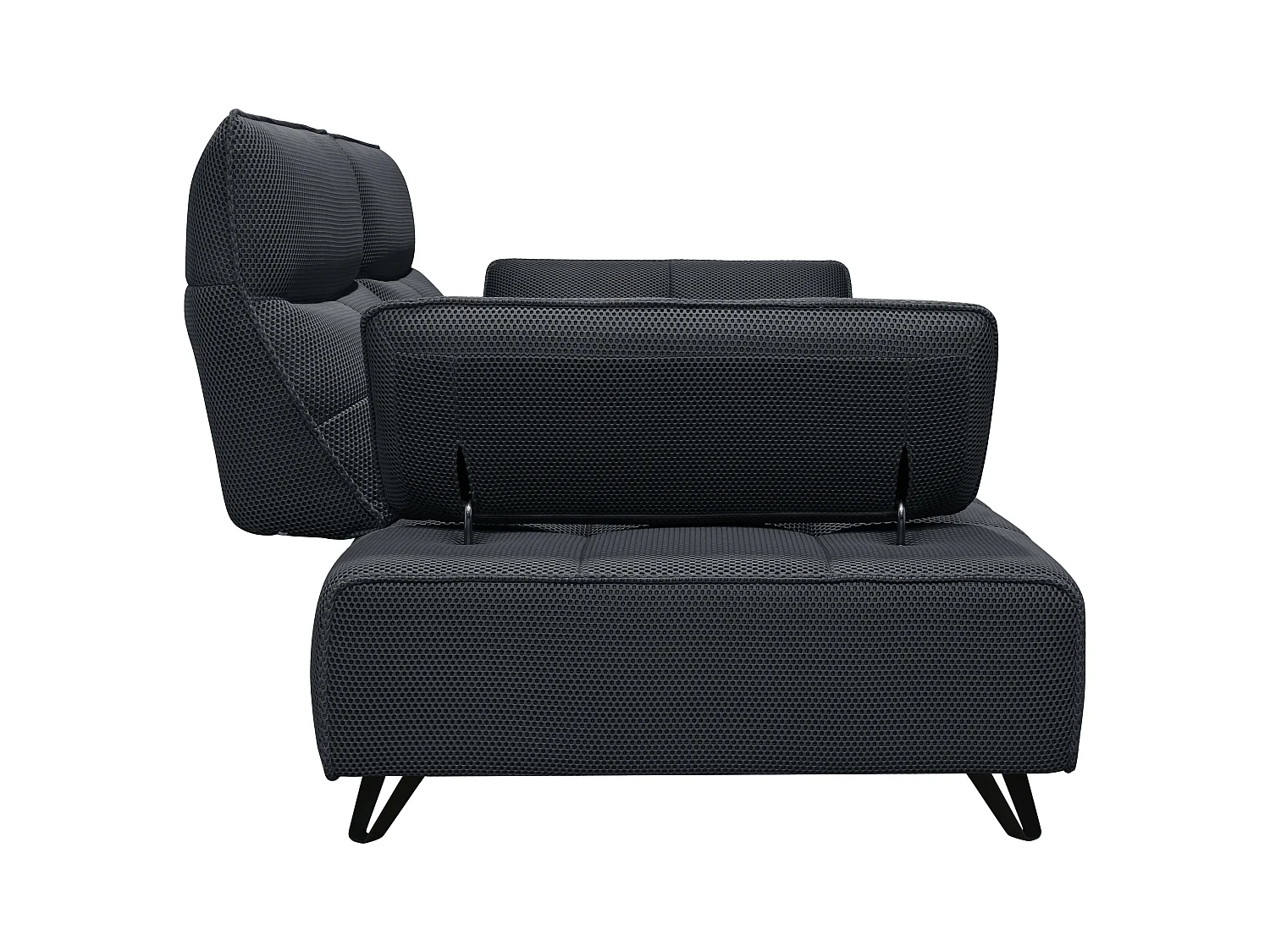 Divano 3 posti con schienale avanti-indietro in Tessuto 3D Antracite - MERCOTA