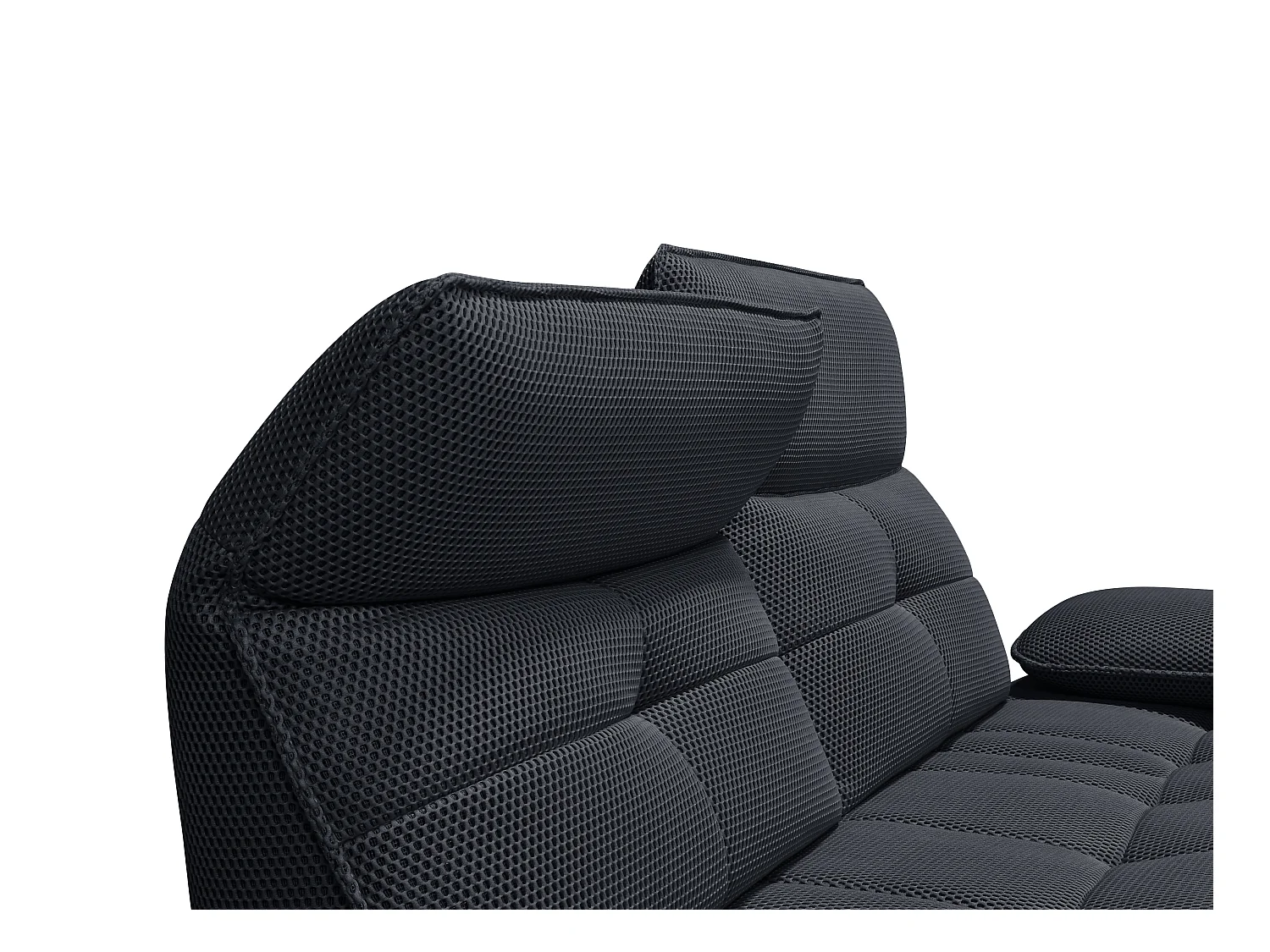 Sofá de 3 lugares em tecido 3D cinza antracite com encosto função avanço-recuo - MERCOTA