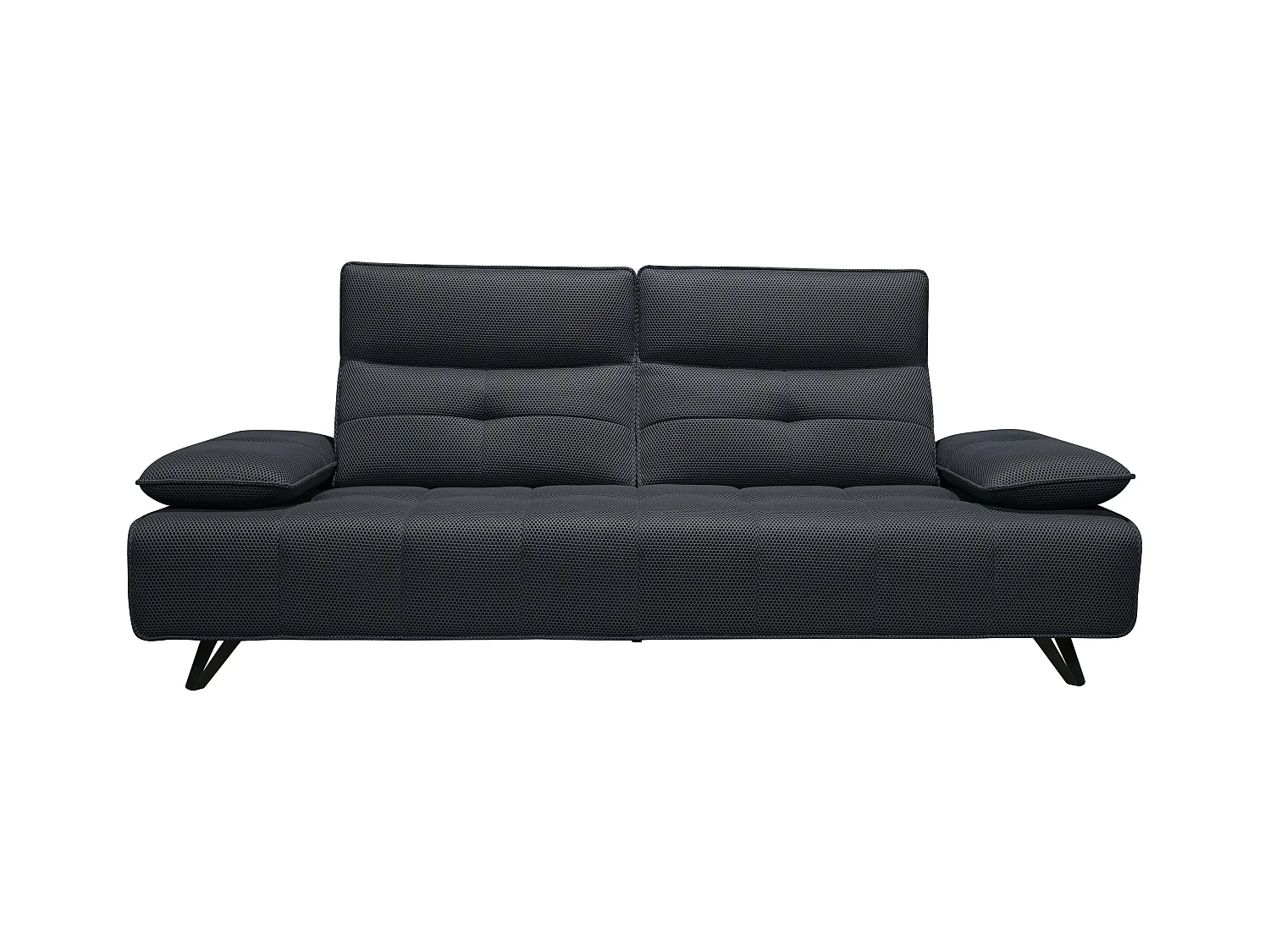 Sofá de 3 lugares em tecido 3D cinza antracite com encosto função avanço-recuo - MERCOTA