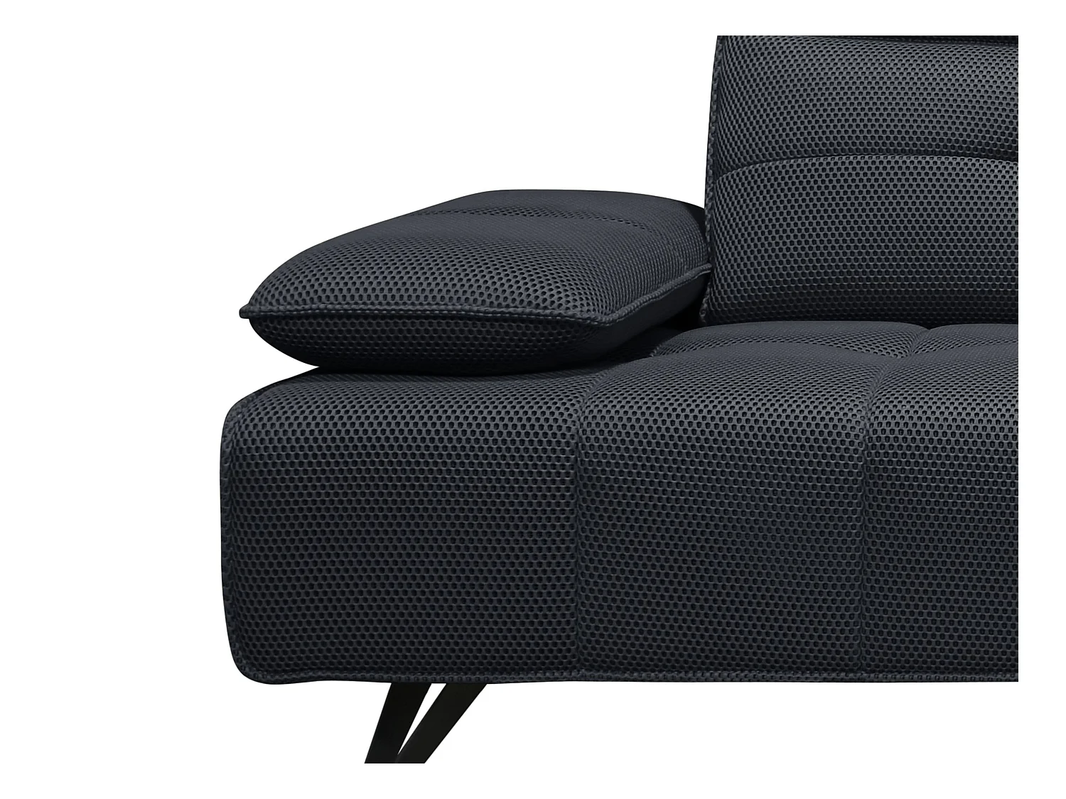 Sofá de 3 lugares em tecido 3D cinza antracite com encosto função avanço-recuo - MERCOTA