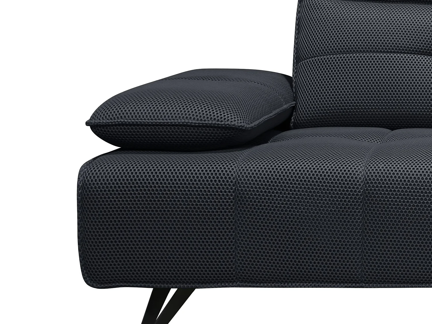 Canapé 3 places en tissu 3D gris anthracite avec dossier avance-recule MERCOTA