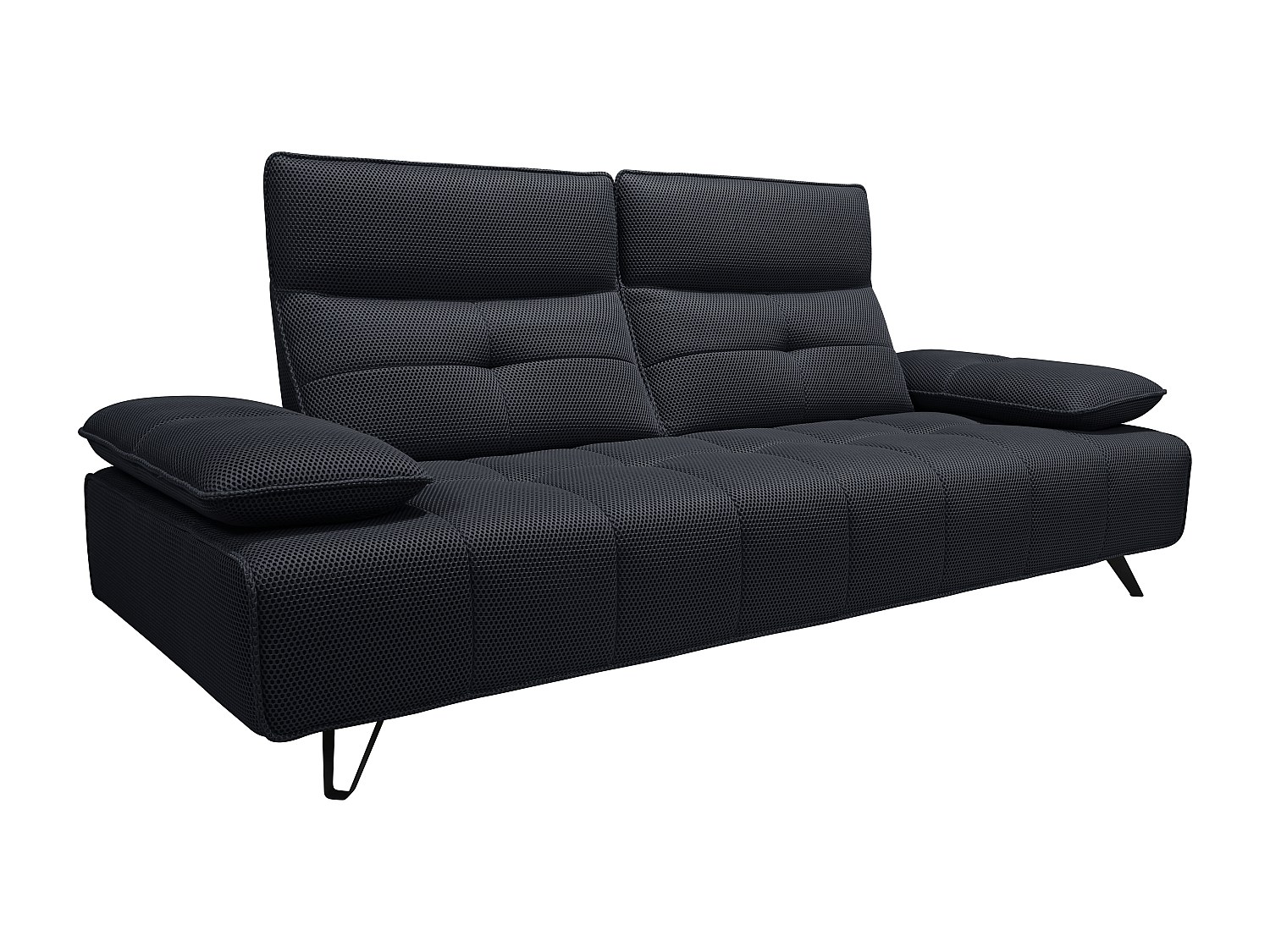 Sofa 3-Sitzer mit verstellbarer Rückenlehne - 3D-Stoff - Anthrazitgrau - ME günstig online kaufen