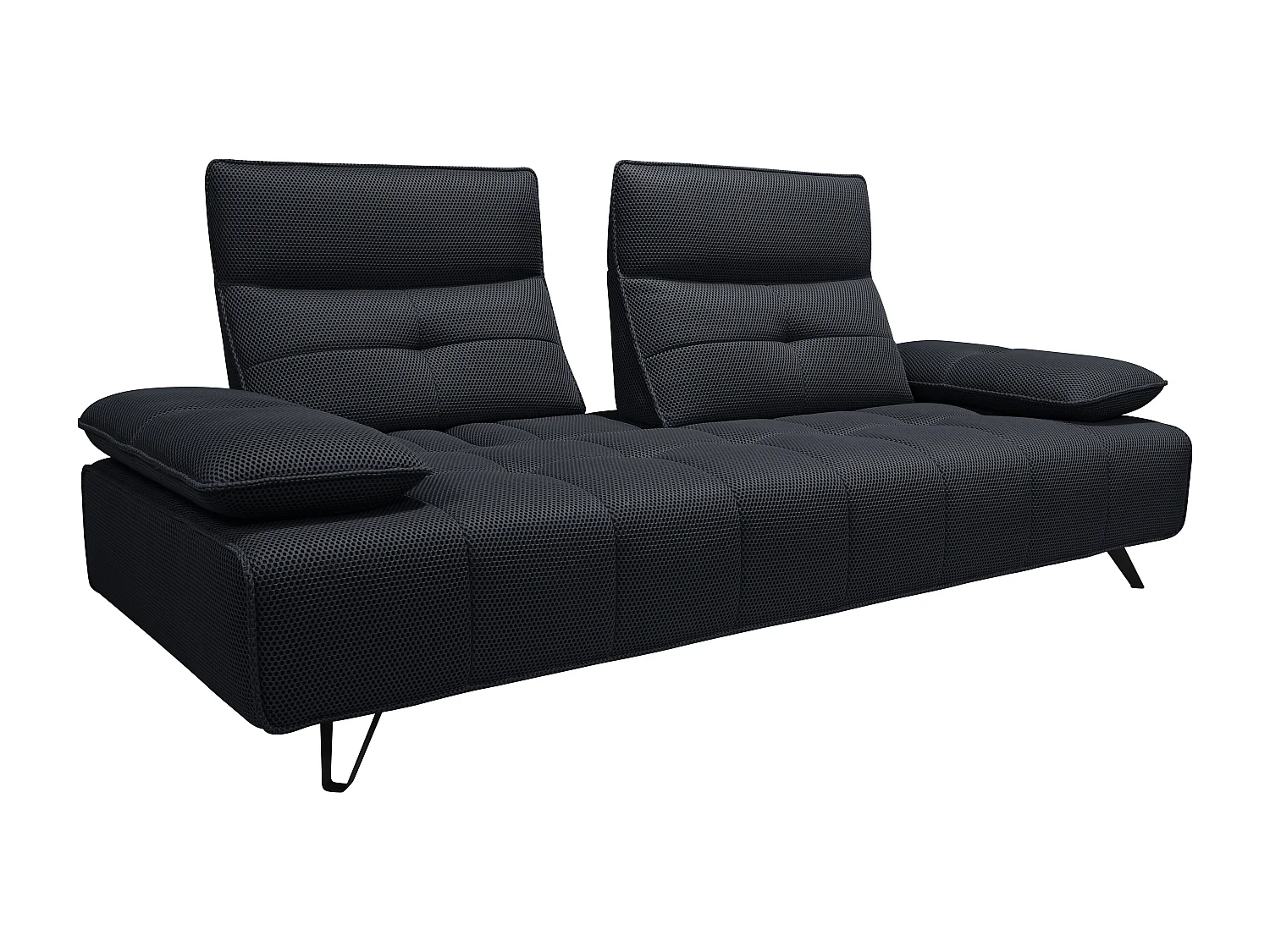 Canapé 3 places en tissu 3D gris anthracite avec dossier avance-recule MERCOTA