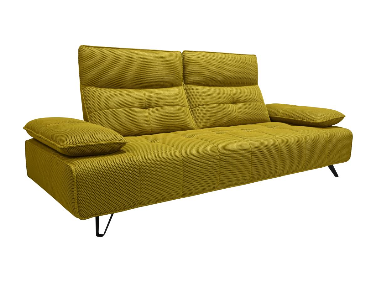 Sofa 3-Sitzer mit verstellbarer Rückenlehne - 3D-Stoff - Gelb - MERCOTA günstig online kaufen