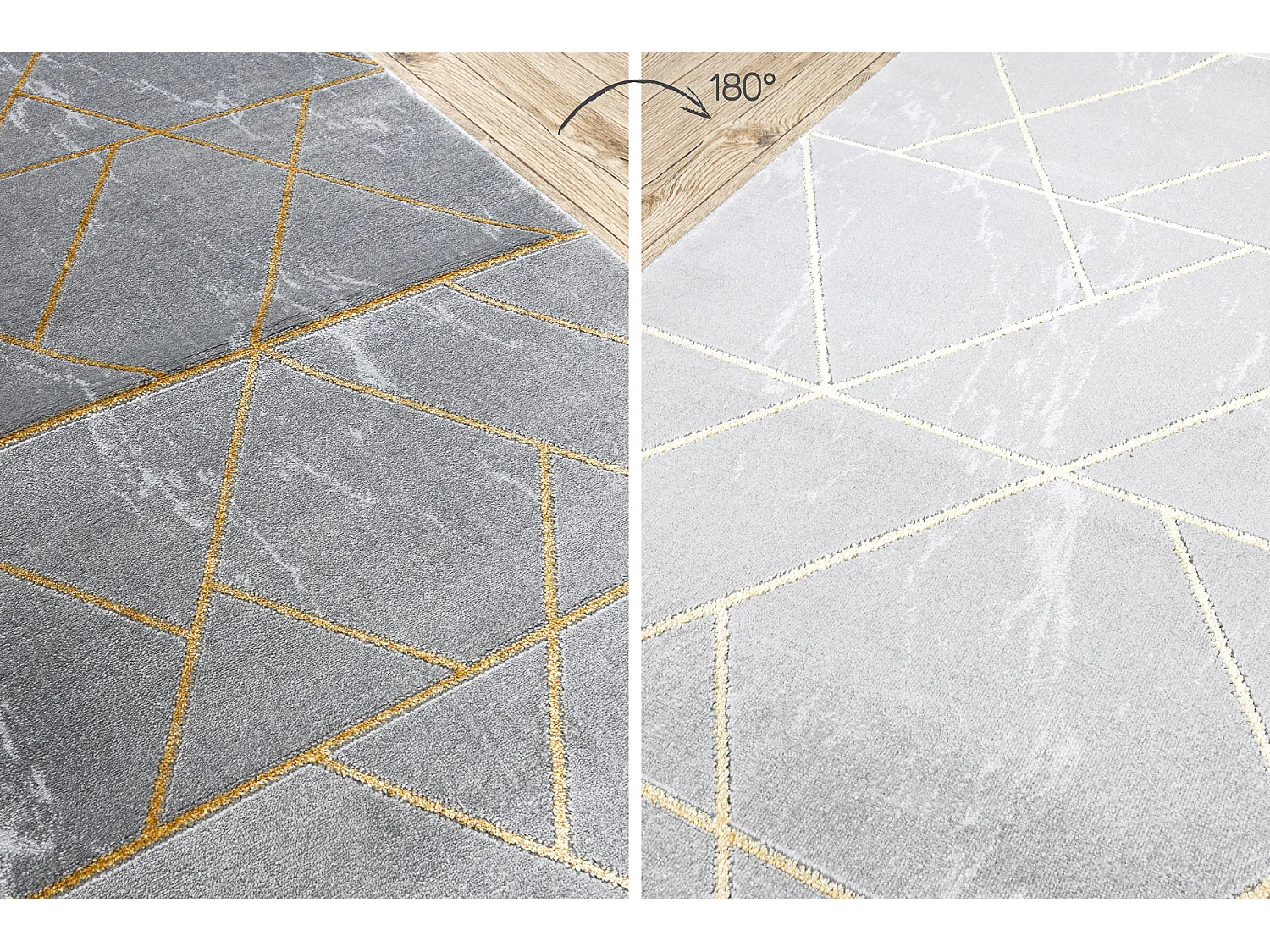 Tapijtloper EMERALD exclusief 1012 glamour, stijlvol marmer, geometris 80x200 cm