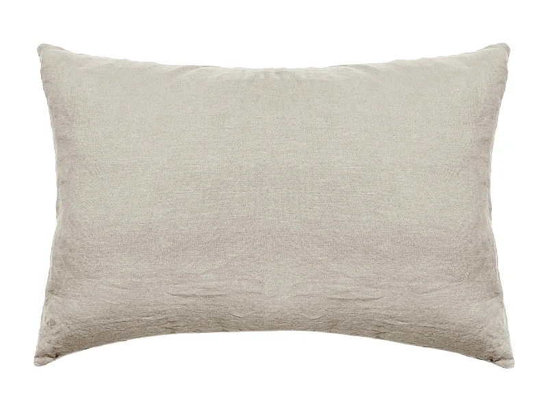 Taie d'oreiller 50x70 cm pur coton lavé PALACE beige lin