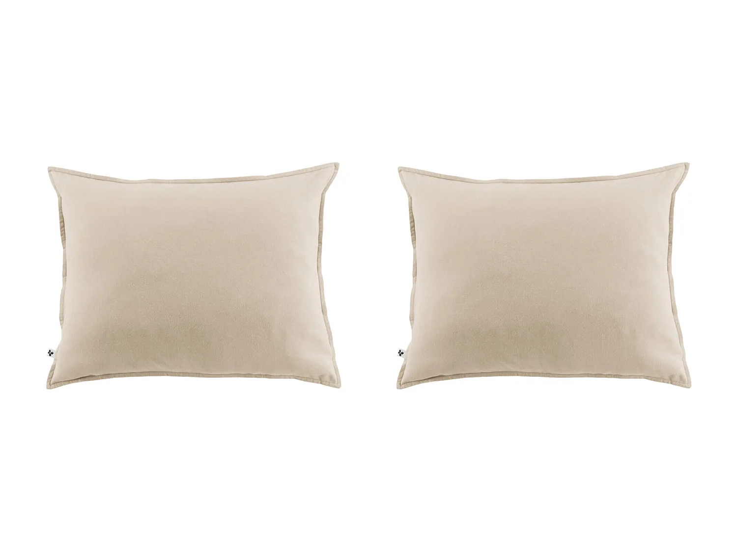 Lot de 2 taies d'oreiller flanelle beige 50x70 cm