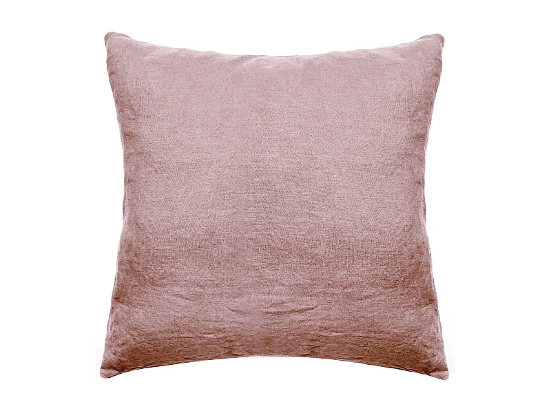 Taie d'oreiller 65x65 cm pur coton lavé PALACE rose