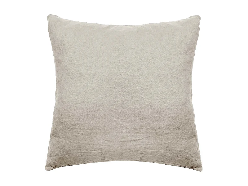 Taie d'oreiller 65x65 cm pur coton lavé PALACE beige lin