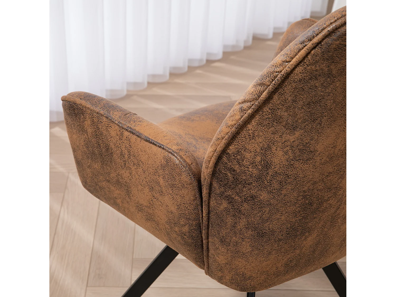 Lot de 2 chaises de salle à manger fauteuil de table en velours style industriel,CALF